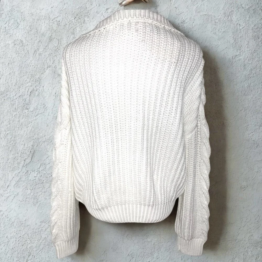 Elan Everest Cable Knit Sweater Women Small Cotton Blend NWT
